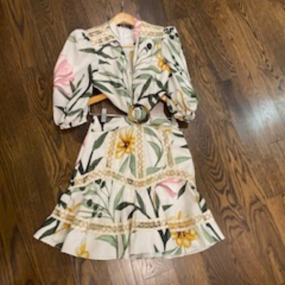 BNWT PatBO | Jasmine Jute Trim Cut-Out Mini Dress in size 2 - Picture 9 of 10